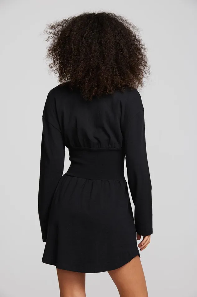Womens Chaser Brand Dresses Coast Cotton Jersey Long Sleeve Mini Dress