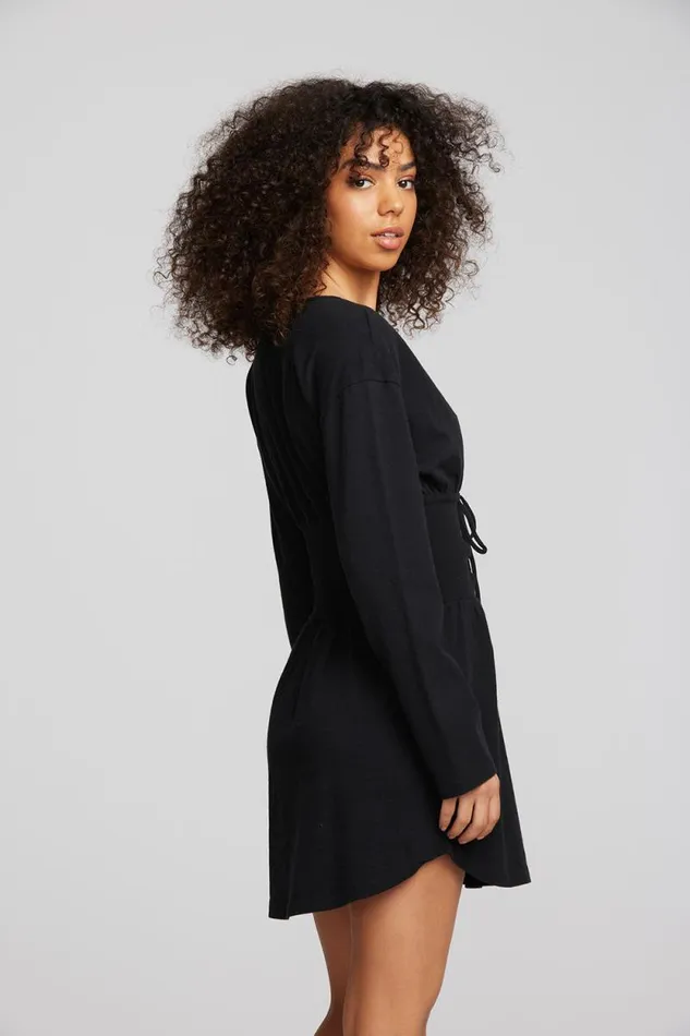 Womens Chaser Brand Dresses Coast Cotton Jersey Long Sleeve Mini Dress