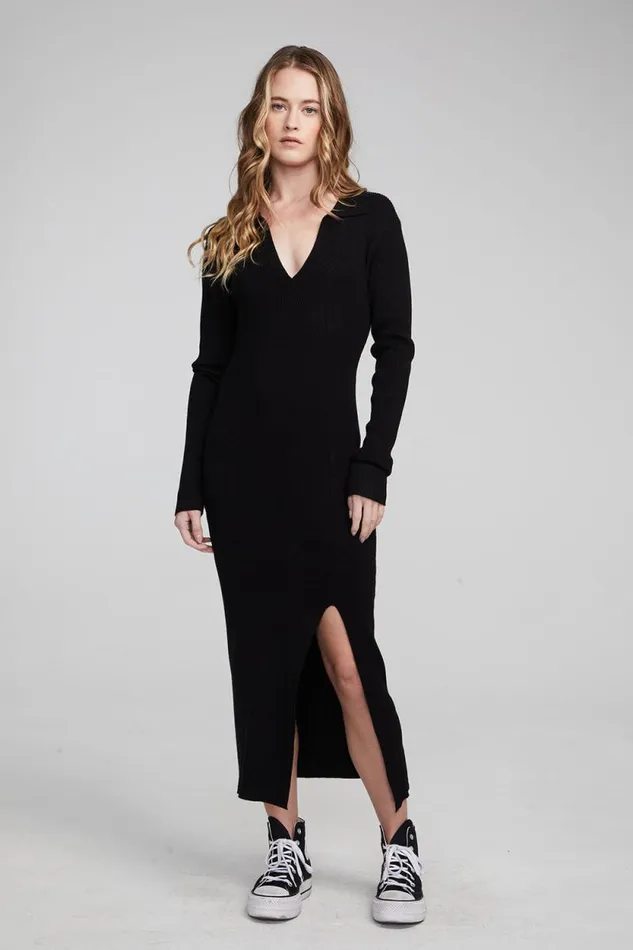 Womens Chaser Brand Dresses Palm Shadow Black Midi Dress