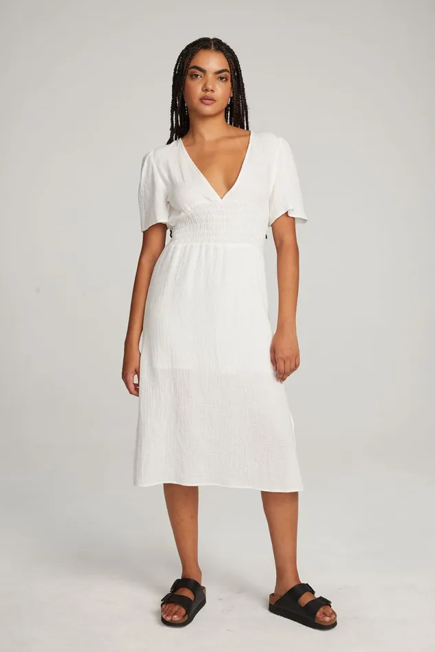 Womens Chaser Brand Dresses Palmer White Midi Dress