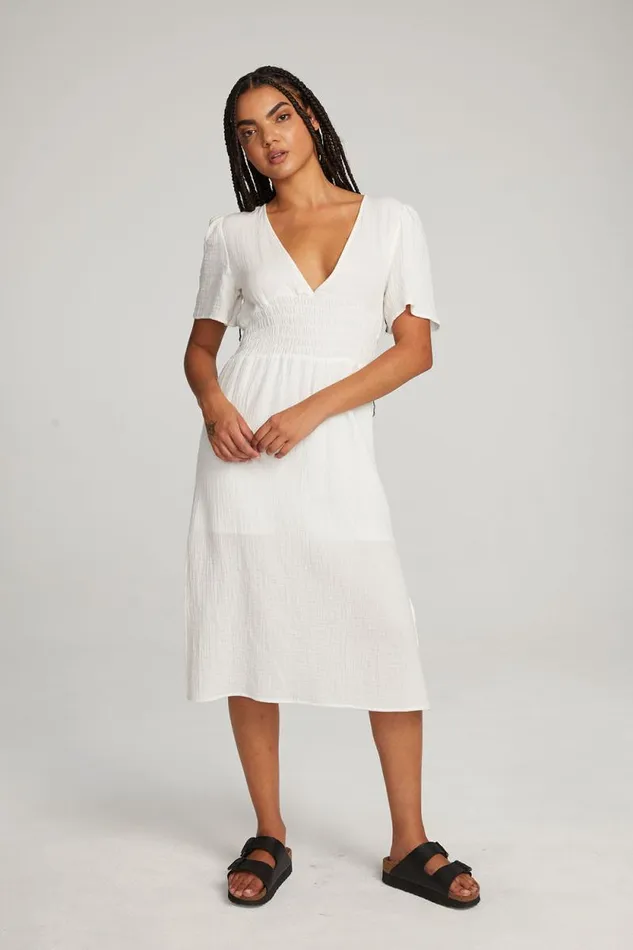 Womens Chaser Brand Dresses Palmer White Midi Dress