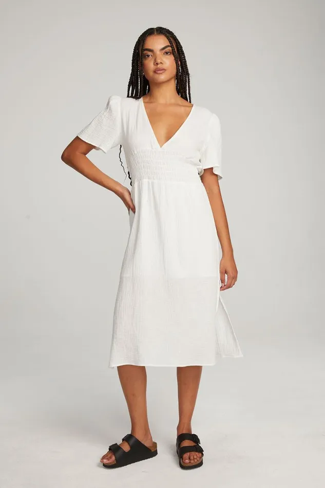 Womens Chaser Brand Dresses Palmer White Midi Dress