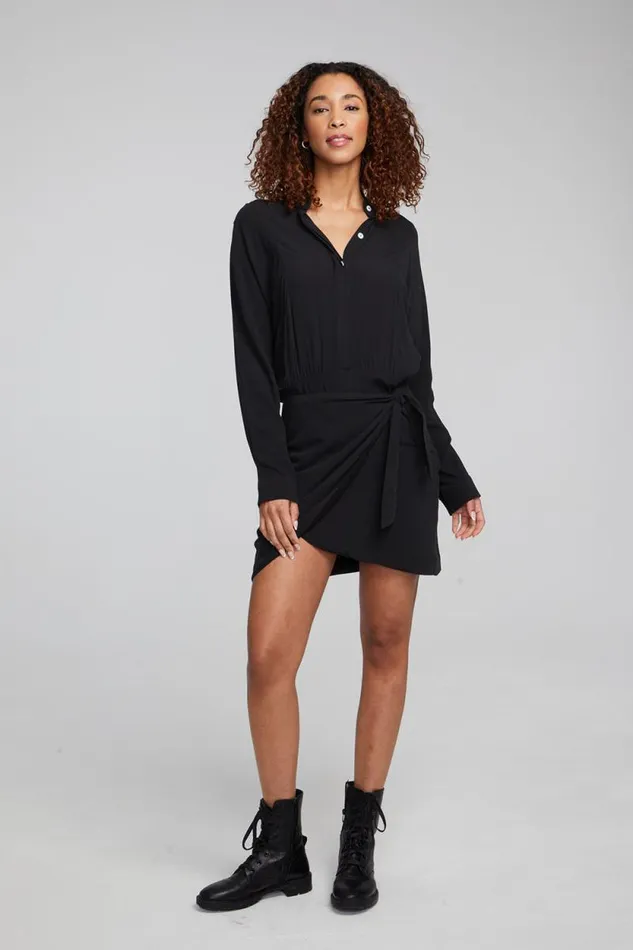 Womens Chaser Brand Dresses Syd Shadow Black Mini Dress