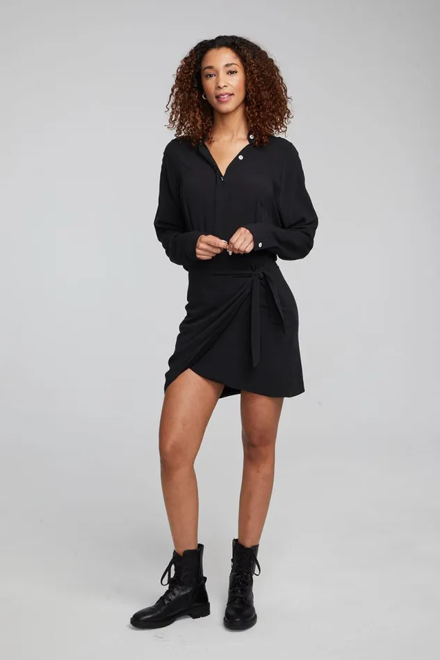 Womens Chaser Brand Dresses Syd Shadow Black Mini Dress