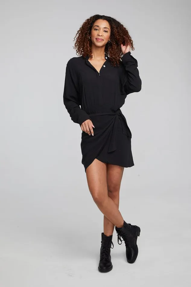 Womens Chaser Brand Dresses Syd Shadow Black Mini Dress