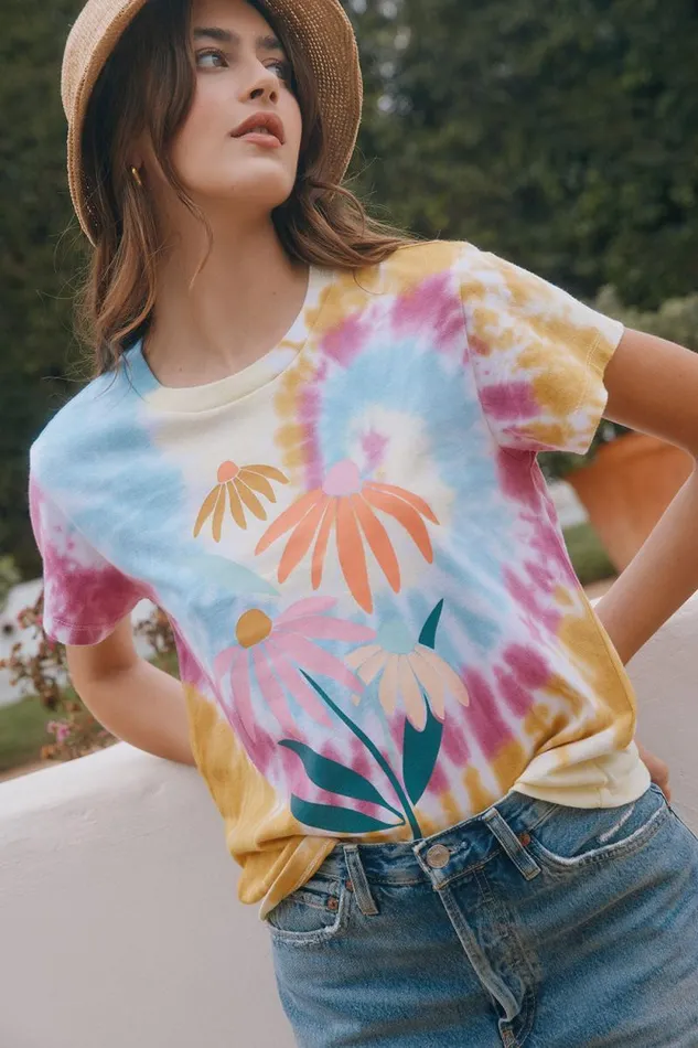 Womens Chaser Brand Loungewear Daisy Bunch Tee