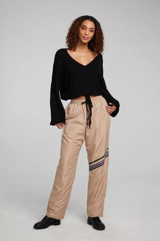 Womens Chaser Brand Loungewear Diamond Shadow Black Long Sleeve