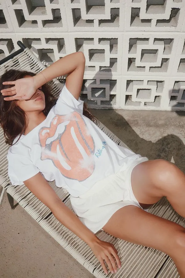 Womens Chaser Brand Loungewear Electra White Short