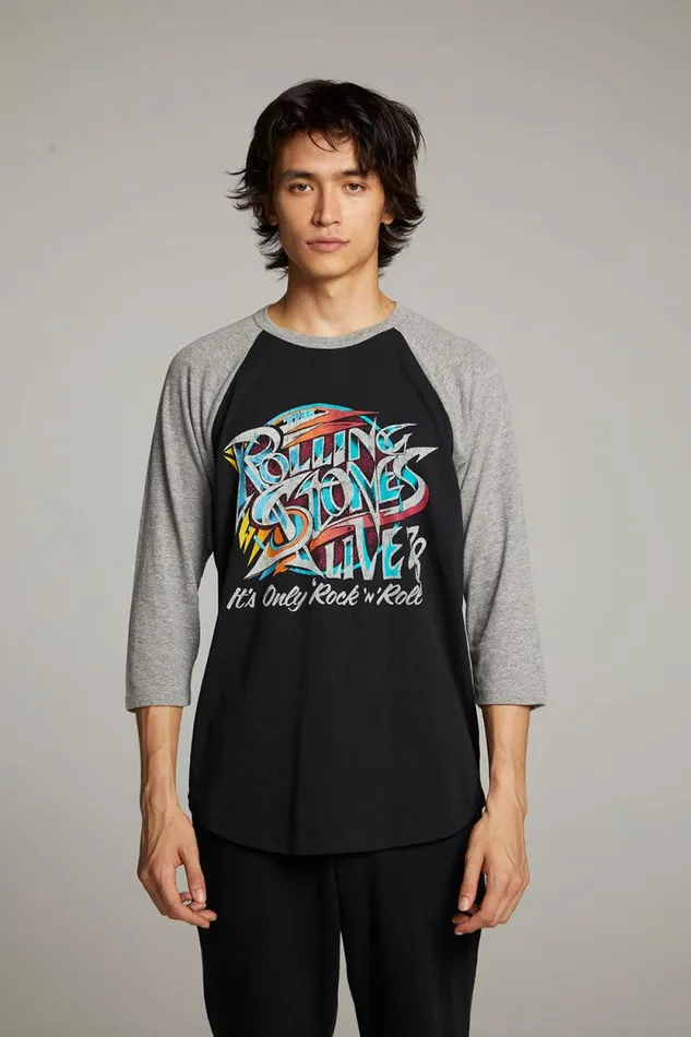 Womens Chaser Brand Music Rolling Stones Live 03978 Basball Raglan Tee