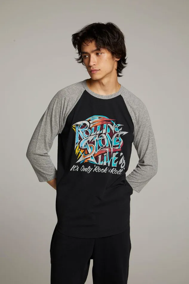 Womens Chaser Brand Music Rolling Stones Live 03978 Basball Raglan Tee