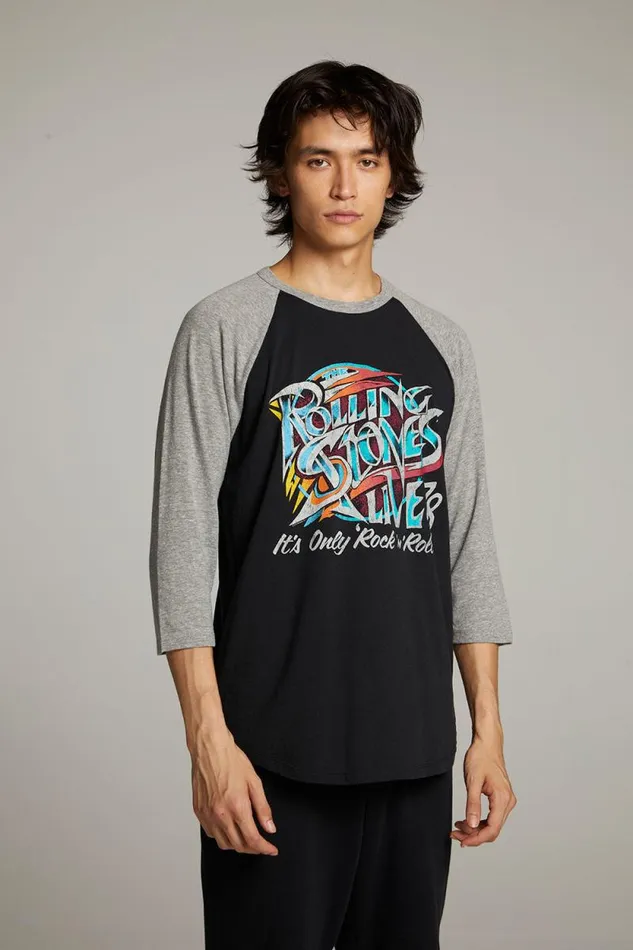 Womens Chaser Brand Music Rolling Stones Live 03978 Basball Raglan Tee