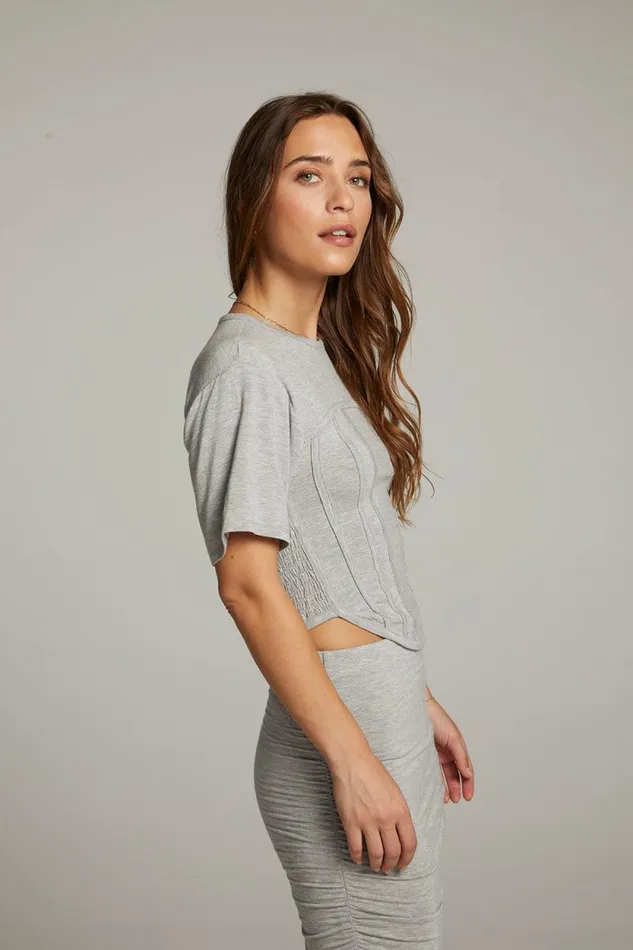 Womens Chaser Brand Tops Bayside Heather Grey Tee