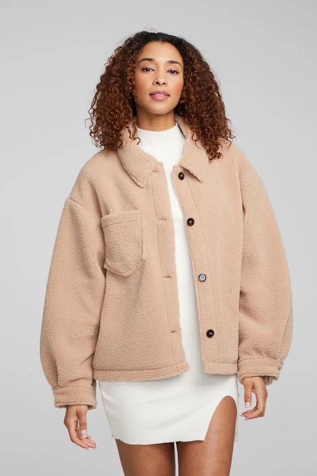Womens Chaser Brand Tops Bolt Oatmeal Jacket