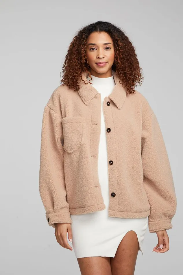 Womens Chaser Brand Tops Bolt Oatmeal Jacket