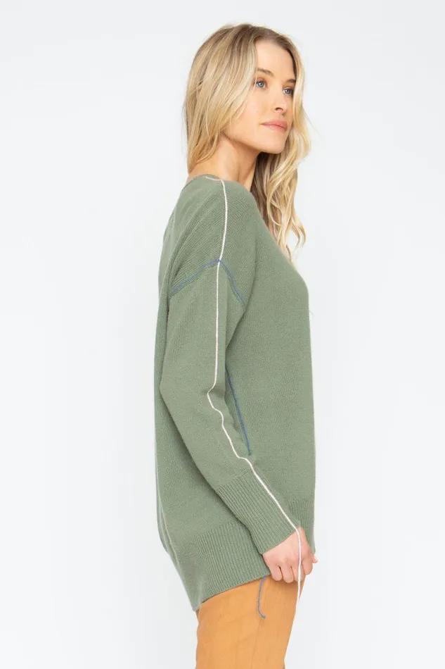 Womens Chaser Brand Tops Bubble Sweater 8211 Moss