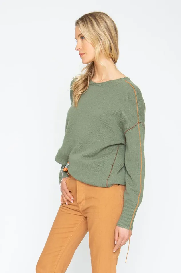 Womens Chaser Brand Tops Bubble Sweater 8211 Moss