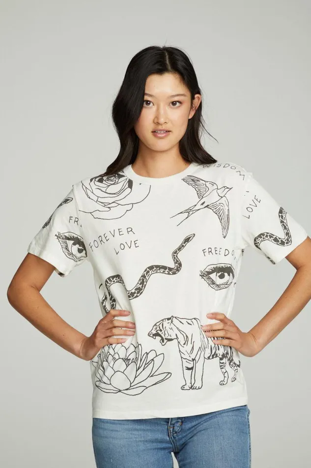 Womens Chaser Brand Tops Cherish Forever Crew Tee