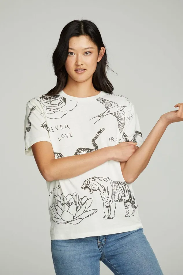 Womens Chaser Brand Tops Cherish Forever Crew Tee