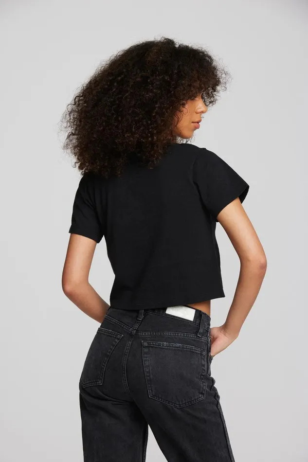 Womens Chaser Brand Tops Coast Cotton Jersey Mockneck Tee With Rib