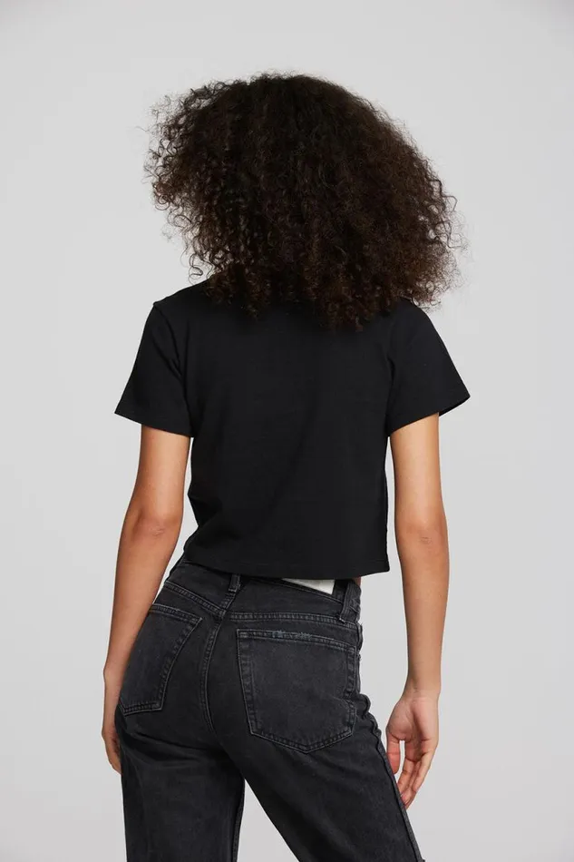 Womens Chaser Brand Tops Coast Cotton Jersey Mockneck Tee With Rib