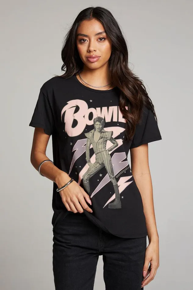 Womens Chaser Brand Tops David Bowie Bolts Tee