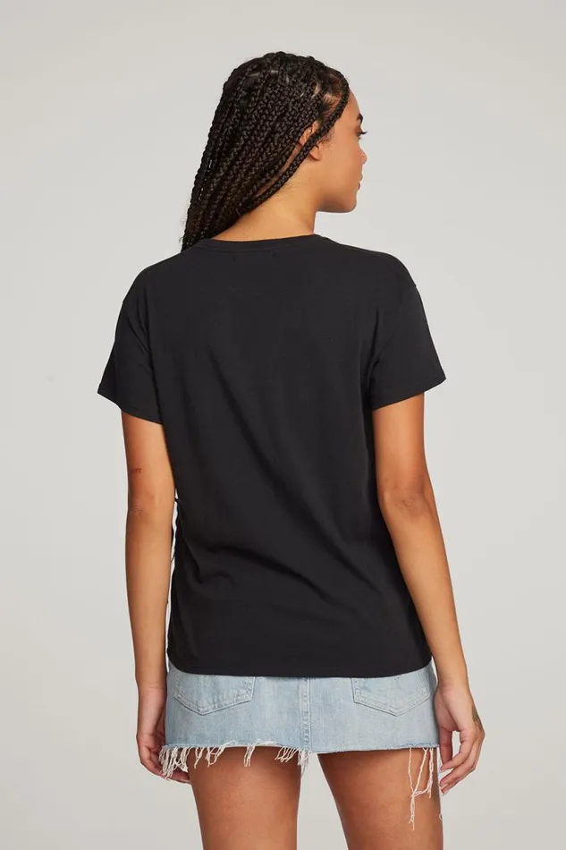 Womens Chaser Brand Tops Everyday Essential Black Crew Neck Tee