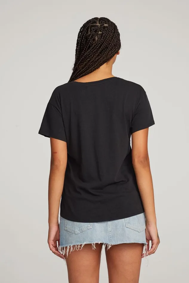 Womens Chaser Brand Tops Everyday Essential Black Vneck Tee