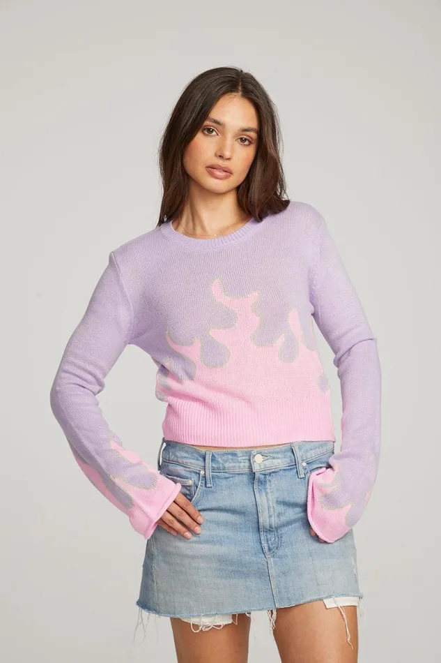 Womens Chaser Brand Tops Flame Sweater