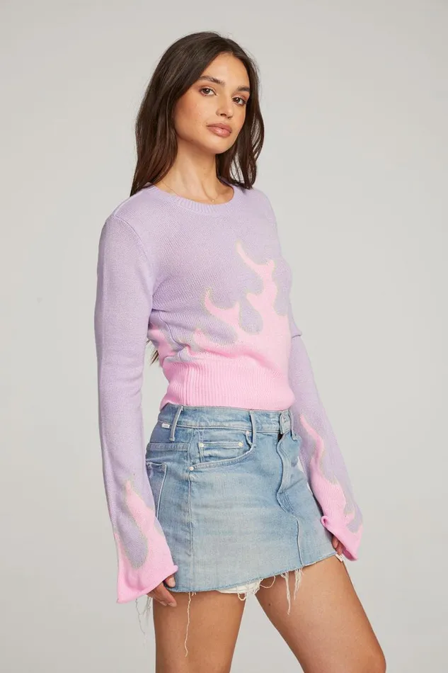 Womens Chaser Brand Tops Flame Sweater