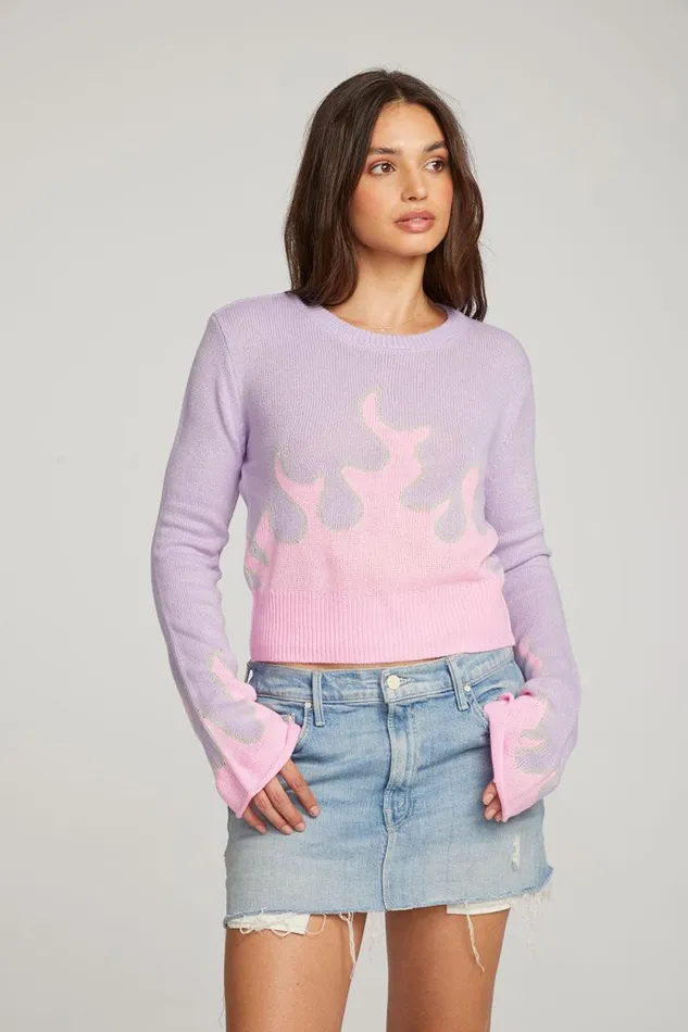 Womens Chaser Brand Tops Flame Sweater