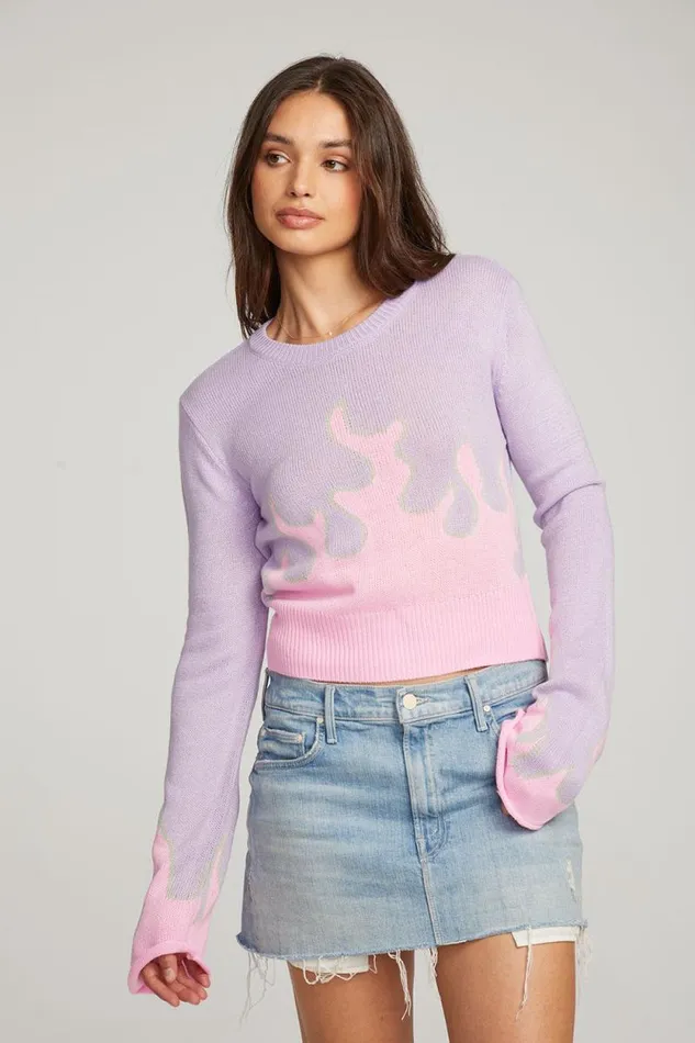 Womens Chaser Brand Tops Flame Sweater