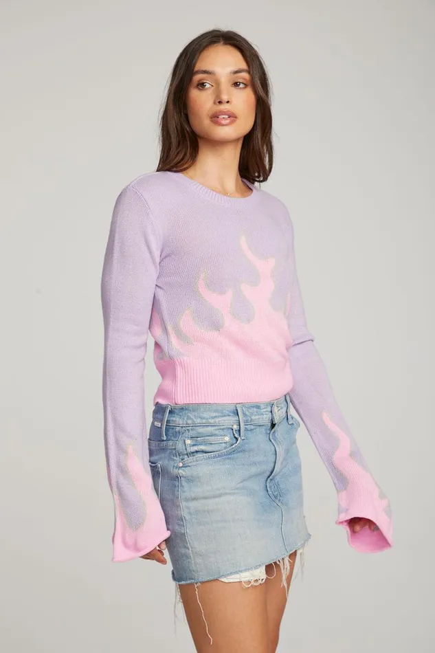 Womens Chaser Brand Tops Flame Sweater