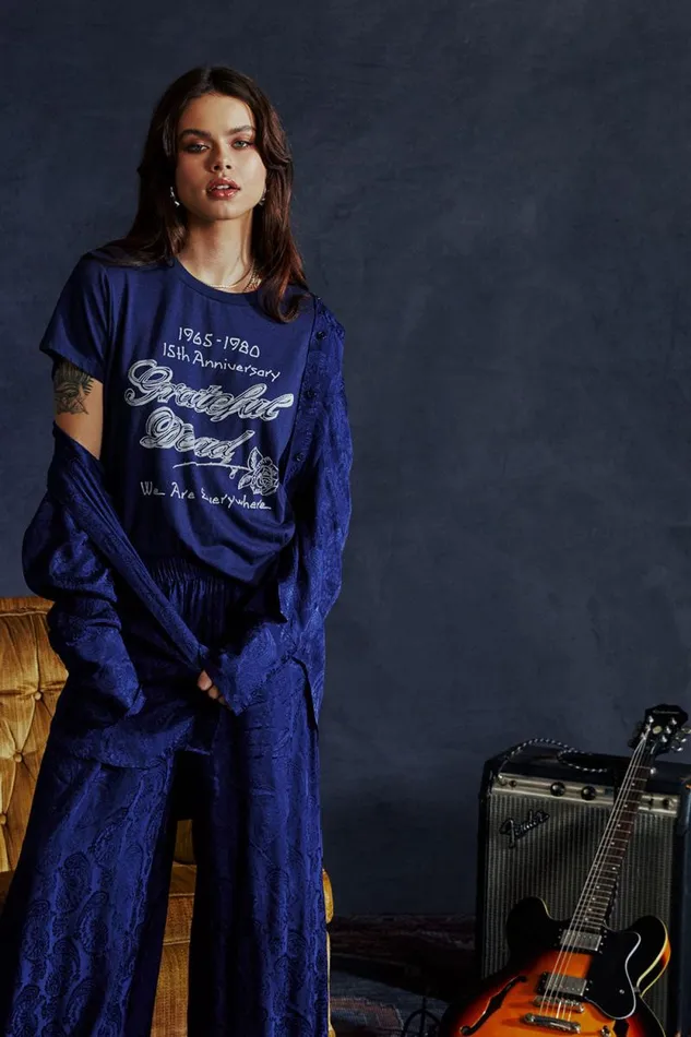 Womens Chaser Brand Tops Grateful Dead 15th Anniversary Tour Tee