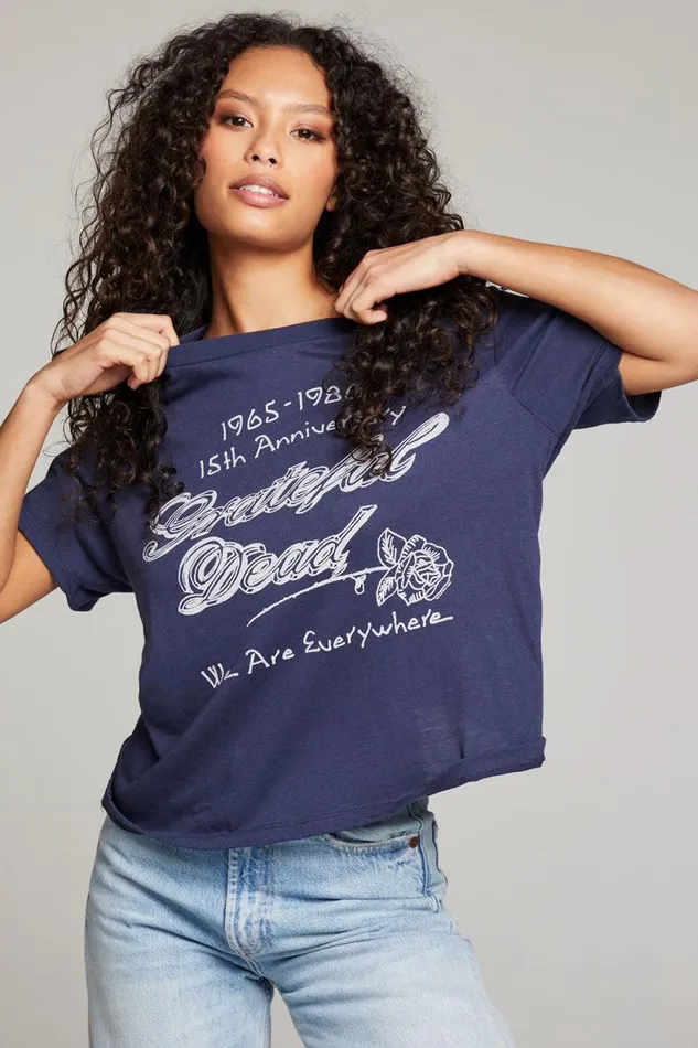 Womens Chaser Brand Tops Grateful Dead 15th Anniversary Tour Tee