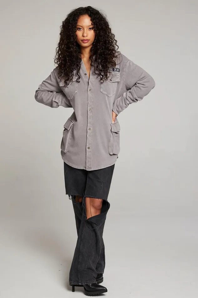 Womens Chaser Brand Tops Grateful Dead Tour Shirt Long Sleeve Button Down
