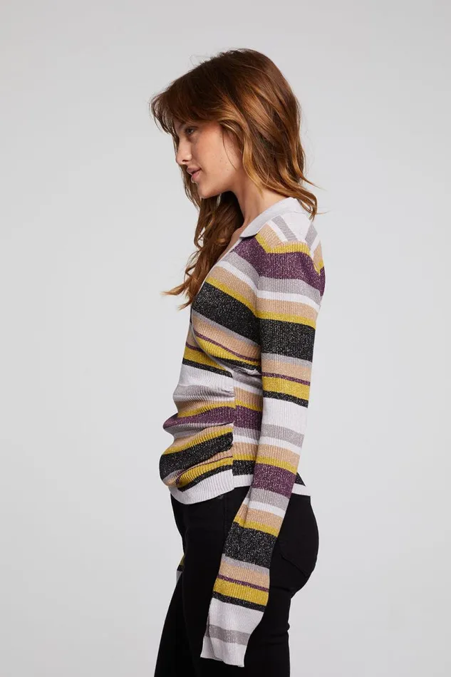 Womens Chaser Brand Tops Harper Haight Street Stripe Long Sleeve