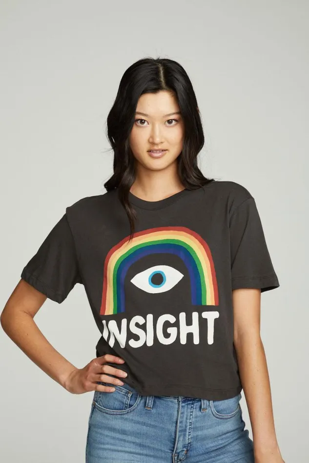 Womens Chaser Brand Tops Insight Rainbow Tee