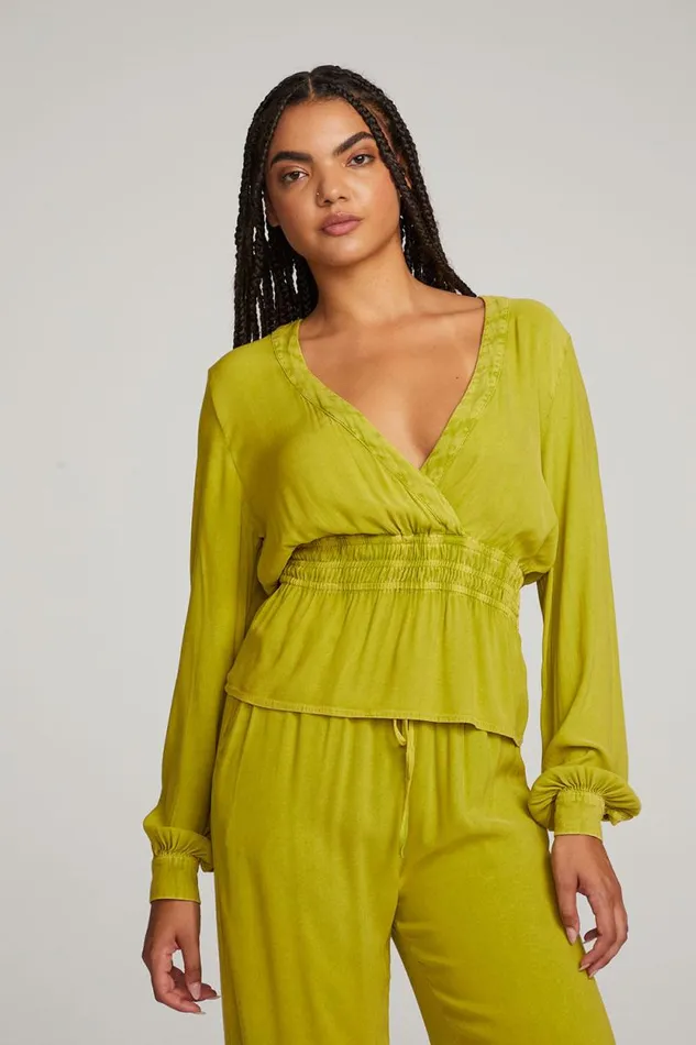 Womens Chaser Brand Tops Liberty Citron Blouse