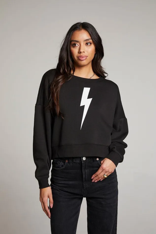 Womens Chaser Brand Tops Lightning Bolt