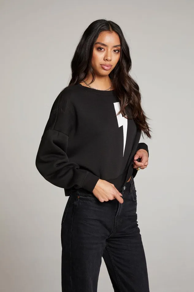 Womens Chaser Brand Tops Lightning Bolt