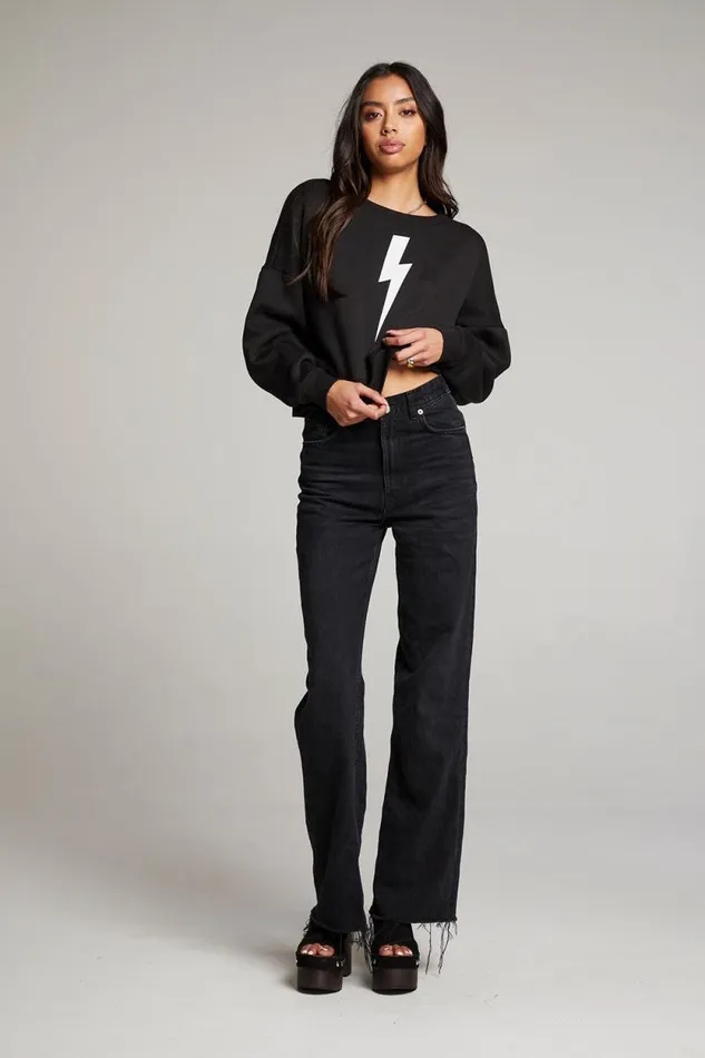 Womens Chaser Brand Tops Lightning Bolt