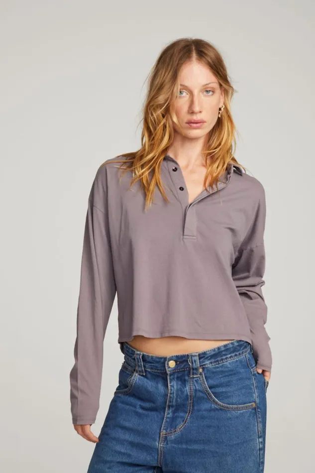 Womens Chaser Brand Tops Miles Purple Sage Long Sleeve