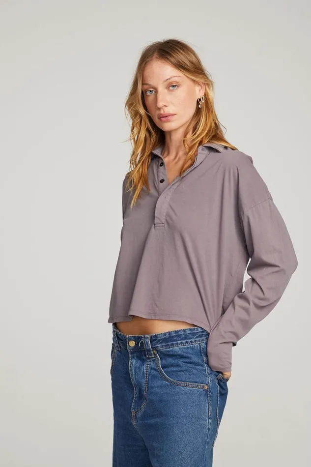 Womens Chaser Brand Tops Miles Purple Sage Long Sleeve