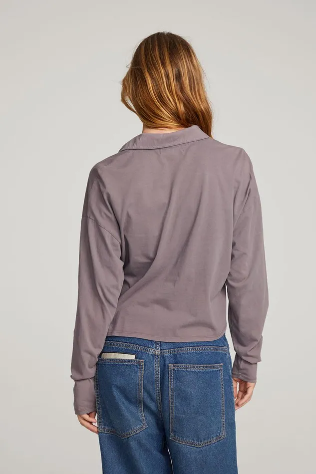 Womens Chaser Brand Tops Miles Purple Sage Long Sleeve