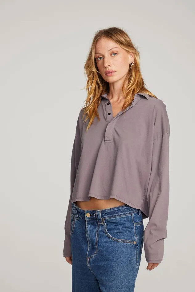 Womens Chaser Brand Tops Miles Purple Sage Long Sleeve