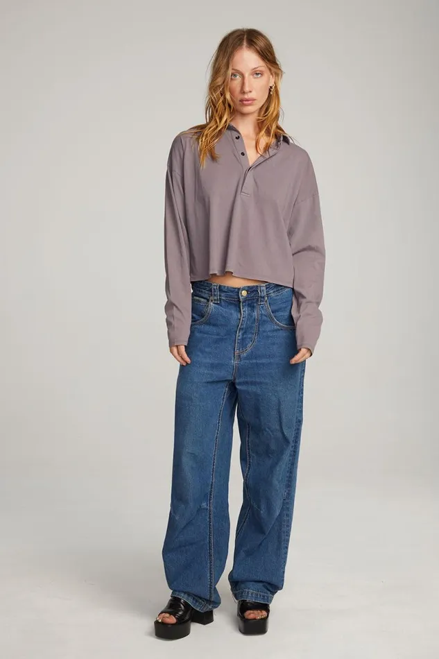 Womens Chaser Brand Tops Miles Purple Sage Long Sleeve