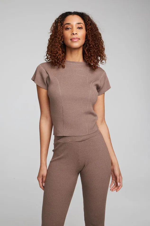 Womens Chaser Brand Tops Nahal Deep Taupe Tee