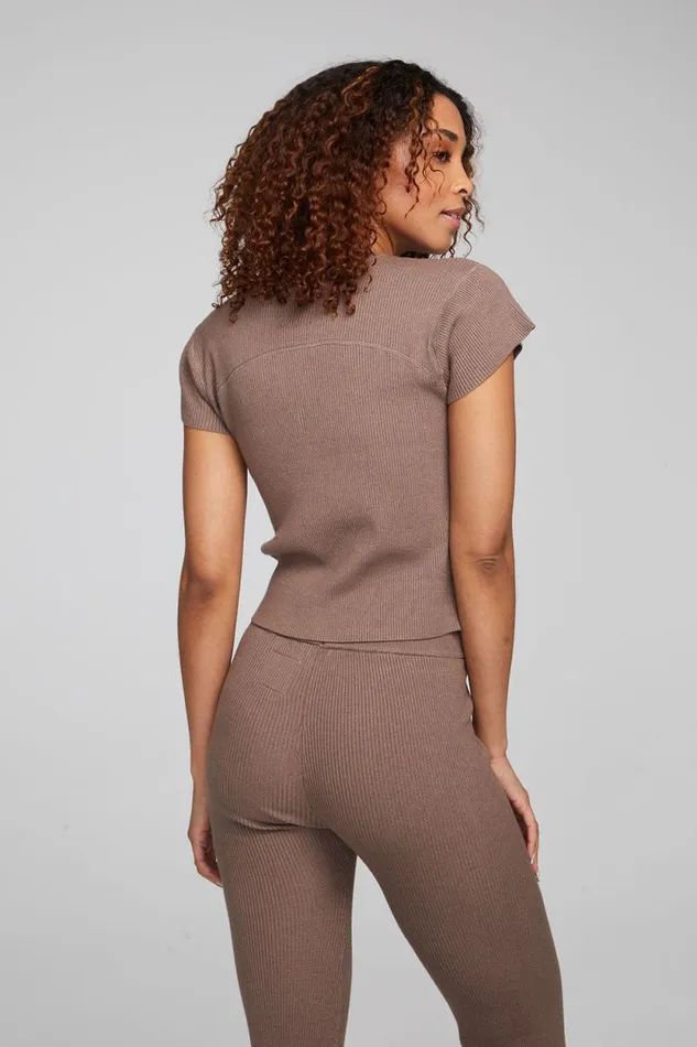 Womens Chaser Brand Tops Nahal Deep Taupe Tee