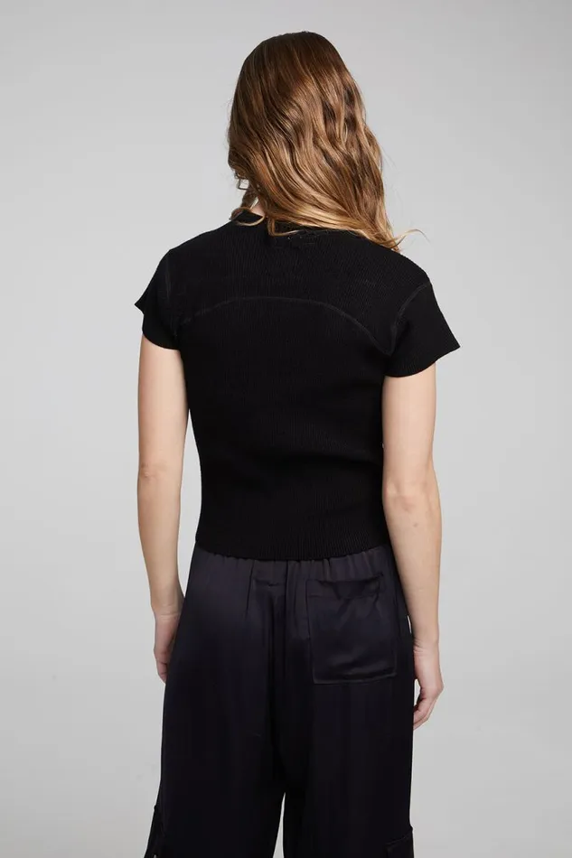 Womens Chaser Brand Tops Nahal Shadow Black Tee