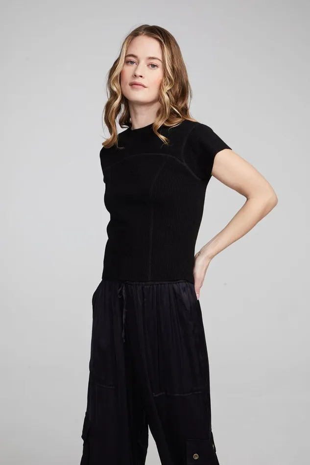 Womens Chaser Brand Tops Nahal Shadow Black Tee